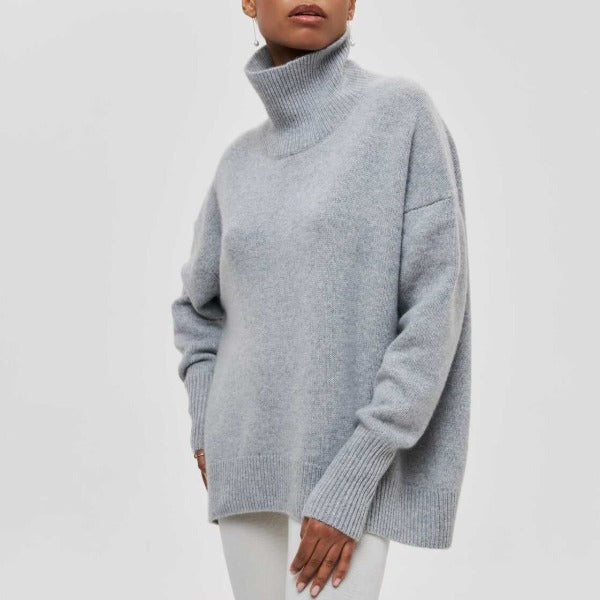 Julie | Pull col roulé oversize en coton