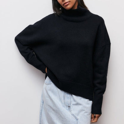 Julie | Pull col roulé oversize en coton