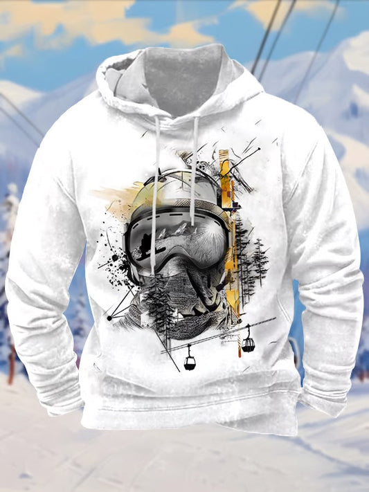 42. Sweat à capuche imprimé ski pour homme