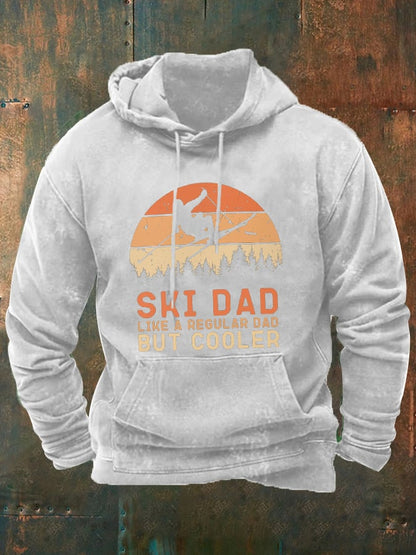 55. Sweat à capuche imprimé Ski Dad pour homme