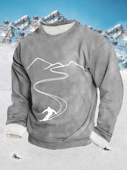 54. Sweat-shirt décontracté en peluche pour hommes, amateurs de ski