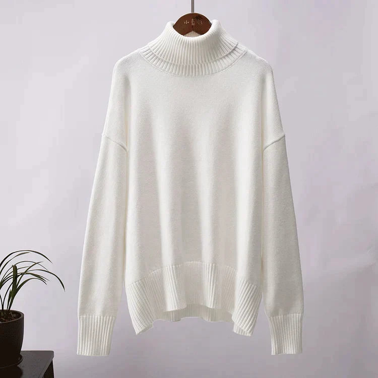 Julie | Pull col roulé oversize en coton