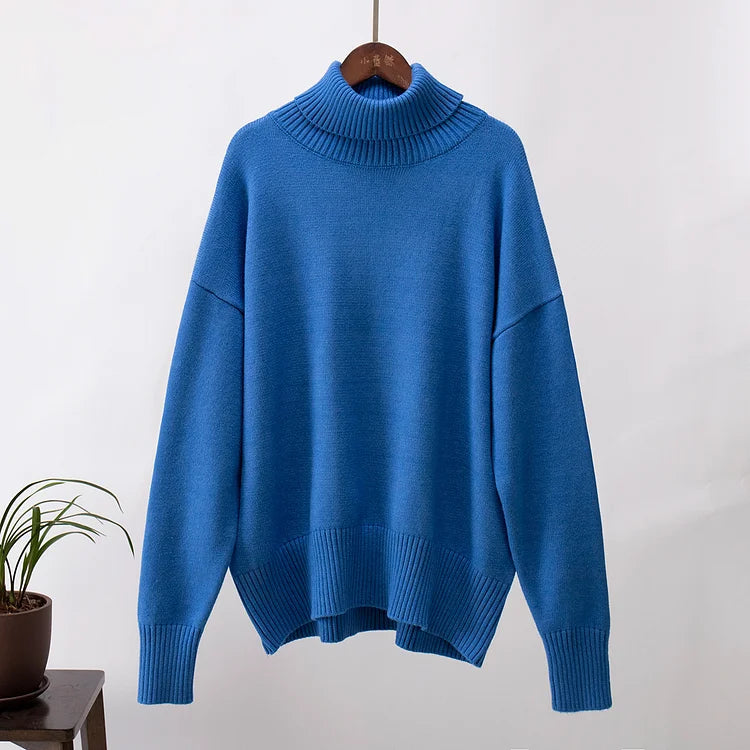 Julie | Pull col roulé oversize en coton