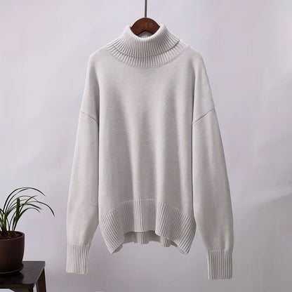 Julie | Pull col roulé oversize en coton