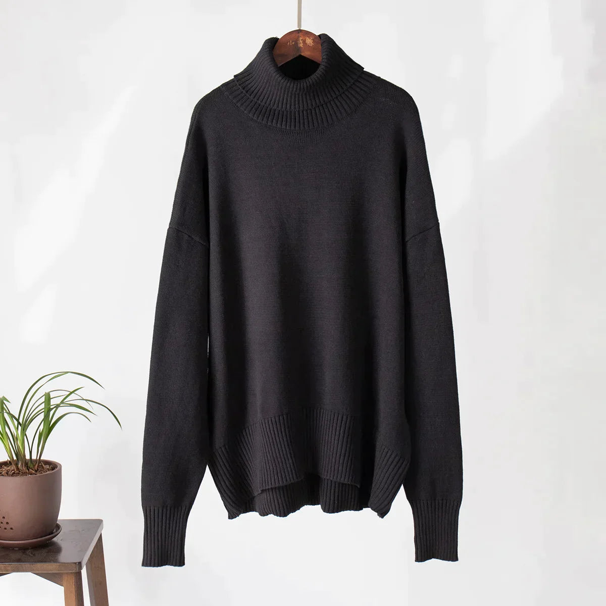 Julie | Pull col roulé oversize en coton
