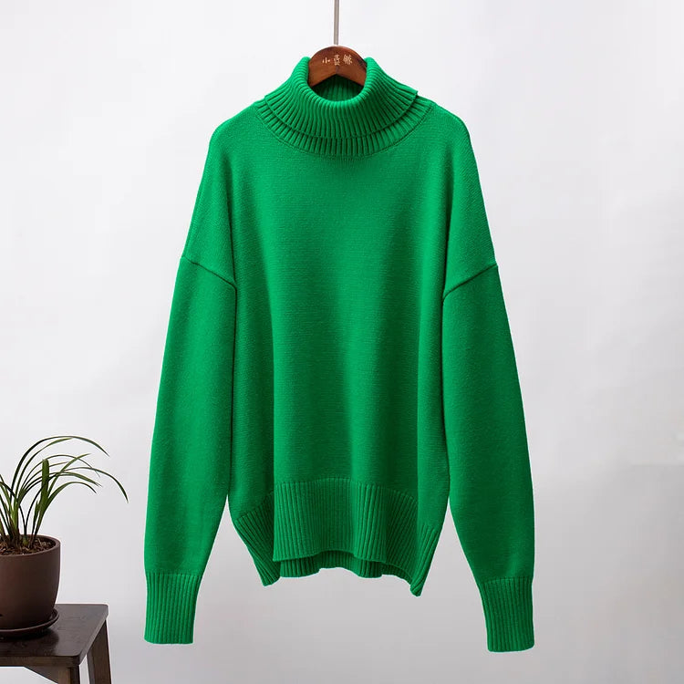 Julie | Pull col roulé oversize en coton