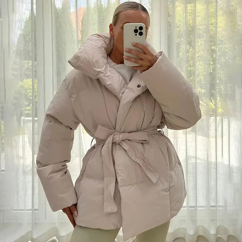 Tahlia ♡  Manteau d'hiver bouffant avec col beige