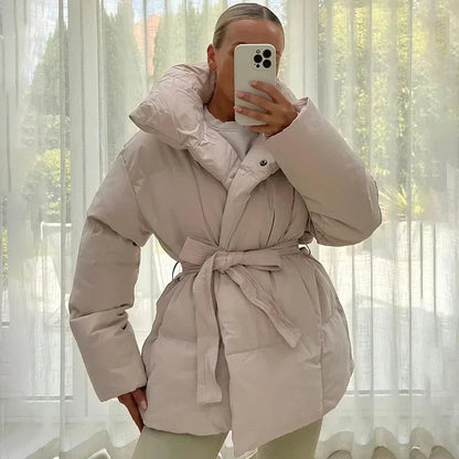 Tahlia ♡  Manteau d'hiver bouffant avec col beige