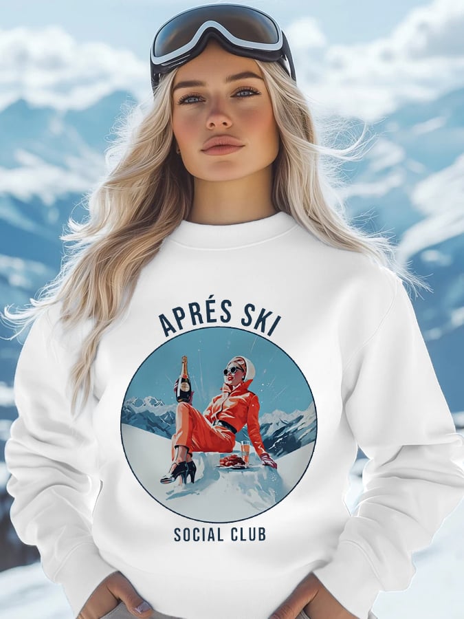 2. Social Club- Sweat-shirt décontracté vintage après-ski pour femme