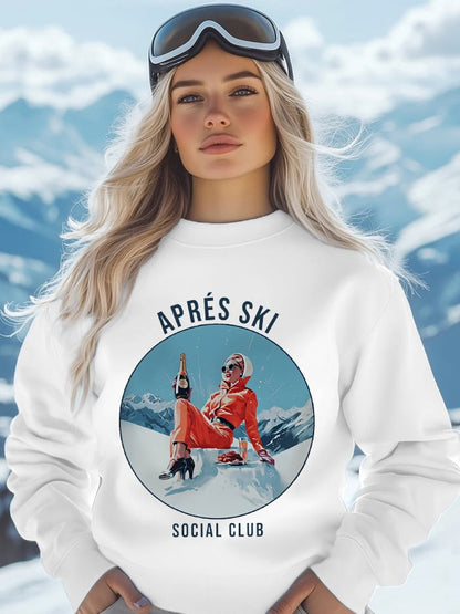 2. Social Club- Sweat-shirt décontracté vintage après-ski pour femme