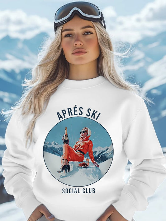 2. Social Club- Sweat-shirt décontracté vintage après-ski pour femme
