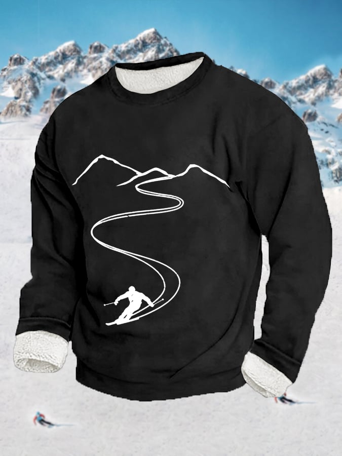 54. Sweat-shirt décontracté en peluche pour hommes, amateurs de ski