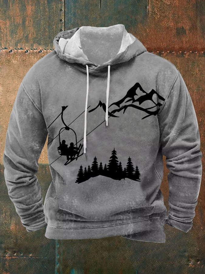 36. Sweat à capuche après-ski imprimé homme