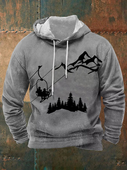 36. Sweat à capuche après-ski imprimé homme