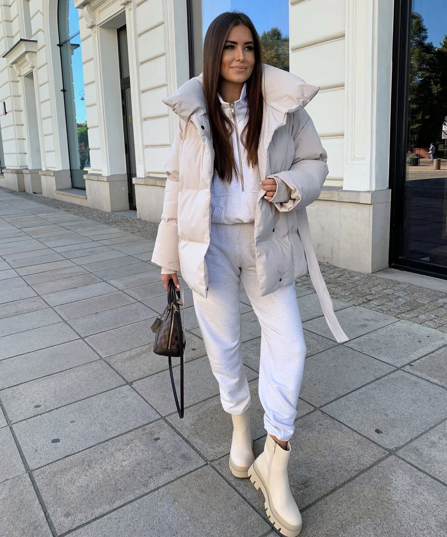 Tahlia ♡  Manteau d'hiver bouffant avec col beige
