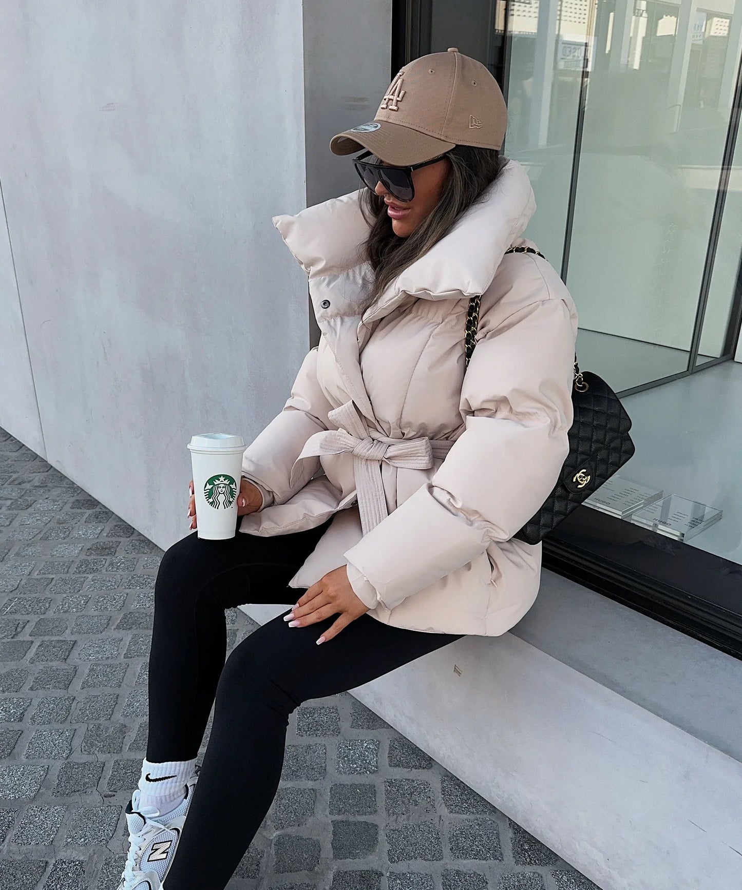 Tahlia ♡  Manteau d'hiver bouffant avec col beige
