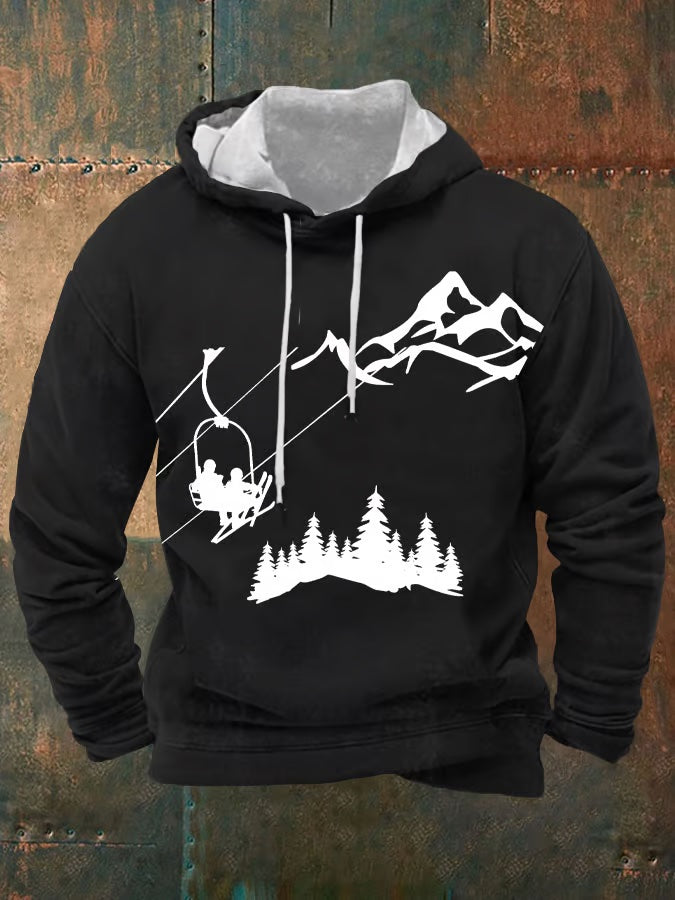 36. Sweat à capuche après-ski imprimé homme
