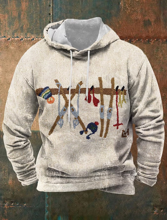 37. Sweat à capuche après-ski imprimé homme