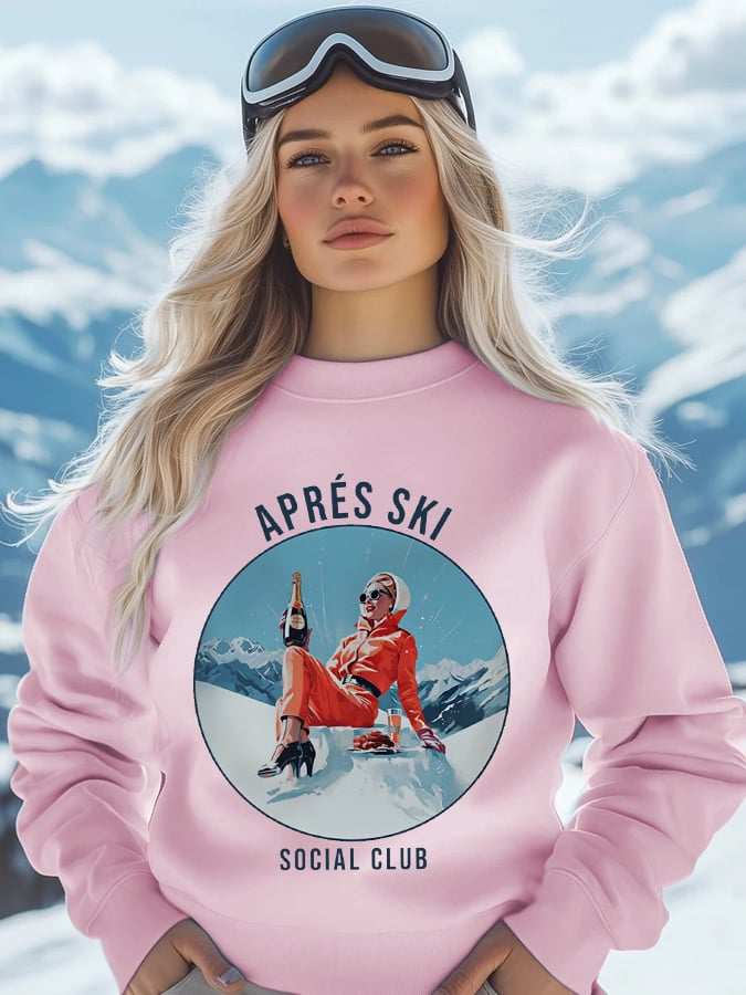 2. Social Club- Sweat-shirt décontracté vintage après-ski pour femme