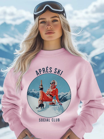 2. Social Club- Sweat-shirt décontracté vintage après-ski pour femme
