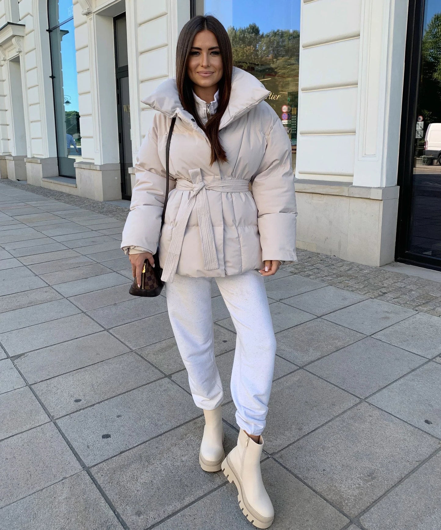 Tahlia ♡  Manteau d'hiver bouffant avec col beige