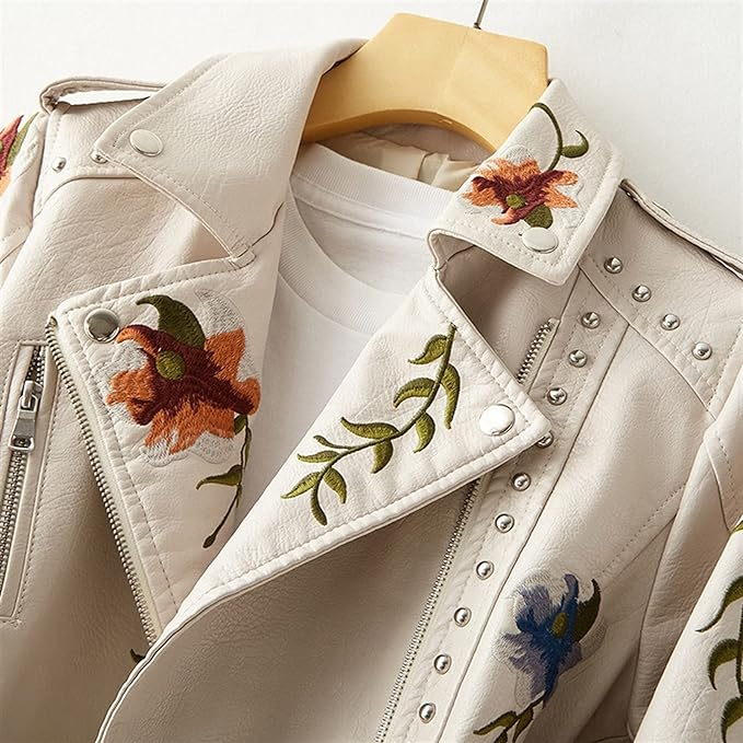 Hélène ♡Veste en cuir Premium