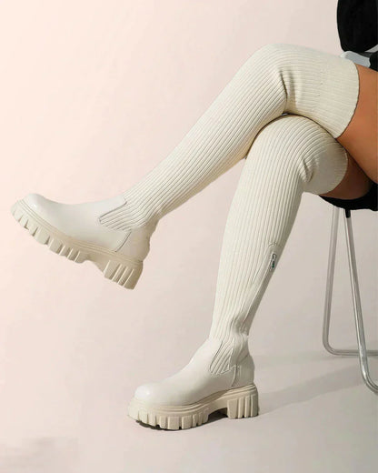 Anni  ♡ Bottes extensibles en tricot au dessus du genou