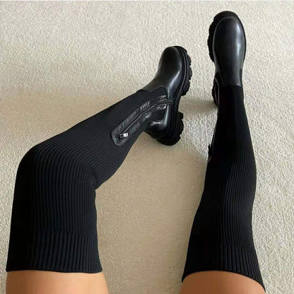 Anni  ♡ Bottes extensibles en tricot au dessus du genou