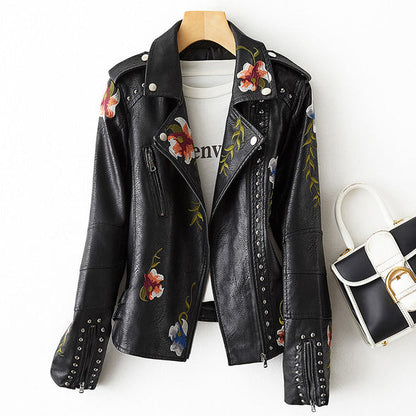 Hélène ♡Veste en cuir Premium