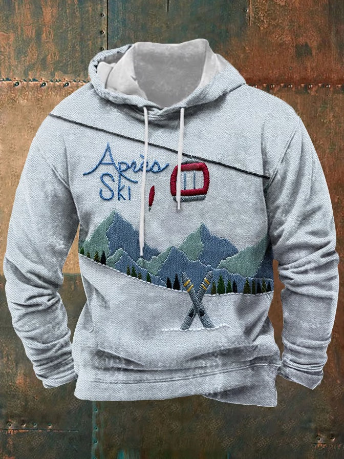 34. Val Tho - Sweat à capuche imprimé après-ski pour homme