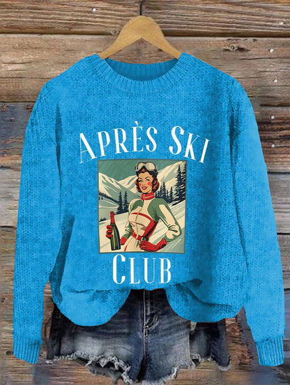 10. Courchevel - Pull décontracté vintage ski après ski club pour femme