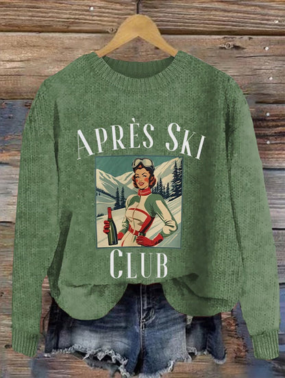 10. Courchevel - Pull décontracté vintage ski après ski club pour femme